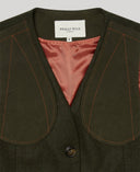 Glouchestershire Ladies Shoot Waistcoat vest, tweed, loden green grøn