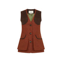 Glouchestershire Ladies Shoot Waistcoat vest, tweed, amber burnt orange