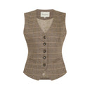 Kensington Tweed Waistcoat, Sage and Chocolate Check