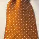 Slips, orange med hvide prikker, silke