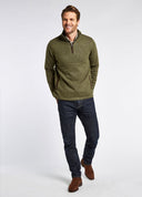 Feeney Zip Neck Sweater, Dusky Green, medium