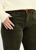 Honeysuckle, olive, ladies bukser, babyfløjl m. stretch