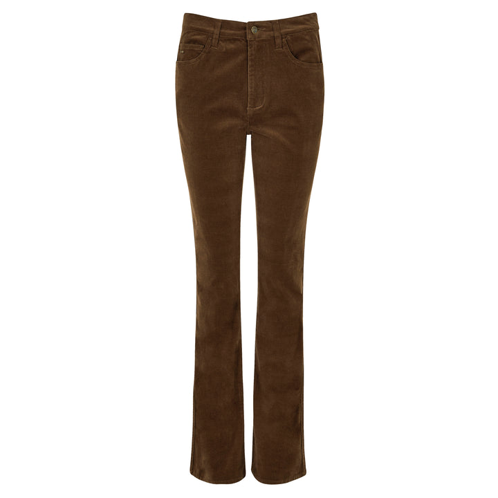 Elderflower, mocha, ladies boot cut bukser, babyfløjl m. stretch