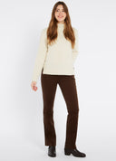 Elderflower, mocha, ladies boot cut fløjlsbukser, babyfløjl m. stretch