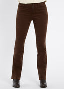 Elderflower, mocha, ladies boot cut fløjlsbukser, babyfløjl m. stretch