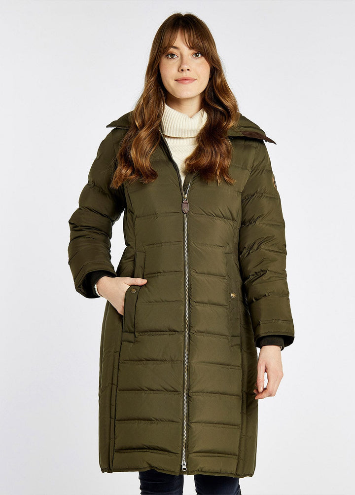 Meyers Ladies LONG Down Jacket, Oliven