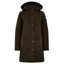 Blacklion Ladies LONG Waxed Jacket PRIMALOFT foret, Oliven