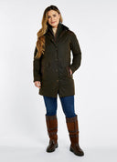 Blacklion Ladies LONG Waxed Jacket PRIMALOFT foret, Oliven