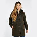 Blacklion Ladies LONG Waxed Jacket PRIMALOFT foret, Oliven
