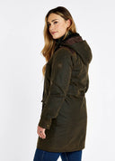 Blacklion Ladies LONG Waxed Jacket PRIMALOFT foret, Oliven