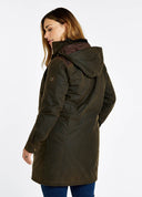 Blacklion Ladies LONG Waxed Jacket PRIMALOFT foret, Oliven