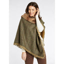 Silverfir Tweed Poncho m. kunstpels, Thistle