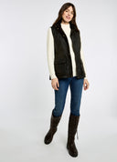 Rathsallagh Ladies Wax Oilskin Gilet vest, verdigris grøn med Primaloft vattering