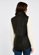Rathsallagh Ladies Wax Oilskin Gilet vest, verdigris grøn med Primaloft vattering