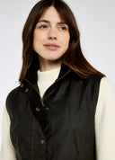 Rathsallagh Ladies Wax Oilskin Gilet vest, verdigris grøn med Primaloft vattering