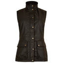 Rathsallagh Ladies Wax Oilskin Gilet vest, verdigris grøn med Primaloft vattering