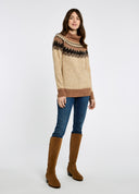 Devlin Ladies Fairisle Sweater, oat multi