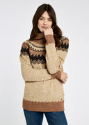 Devlin Ladies Fairisle Sweater, oat multi