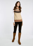 Doyle Ladies Fairisle vest, oat multi