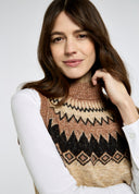 Doyle Ladies Fairisle vest, oat multi