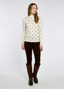Reynolds Women's bluse med fasanprint, Cream