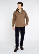Doherty Zip Neck vindtæt sweater, herre, Elk brun