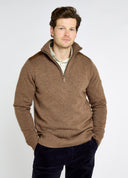 Doherty Zip Neck vindtæt sweater, herre, Elk brun