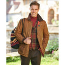 Starberg mens winter oilskin jacket, quiltet for, beige