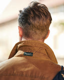Starberg mens winter oilskin jacket, quiltet for, beige