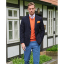 Club blazer herre modern fit, uld, marineblå