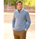 Jack pullover v-hals normal fit, herre, merinould, dueblå