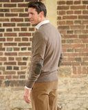 Jack pullover v-hals normal fit, herre, merinould, nutmeg muskat brun