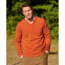 Jack pullover v-hals normal fit, herre, merinould, burnt orange