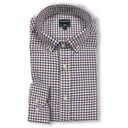 Skjorte Steward modern fit, herre, vinrød/blå tern