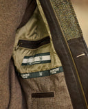 Belfast læderjakke med Harris Tweed detaljer, brun
