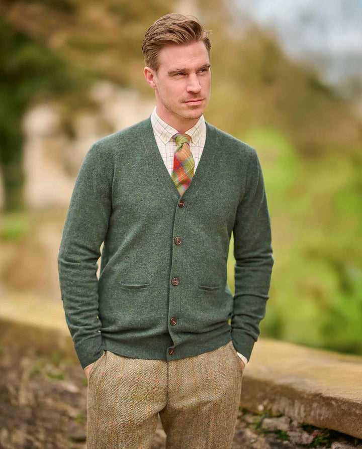 Fiffi cardigan modern fit, herre, merinould, forrest green