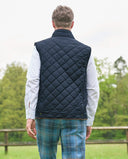 Charles quiltet vest med fløjlsdetaljer, navy