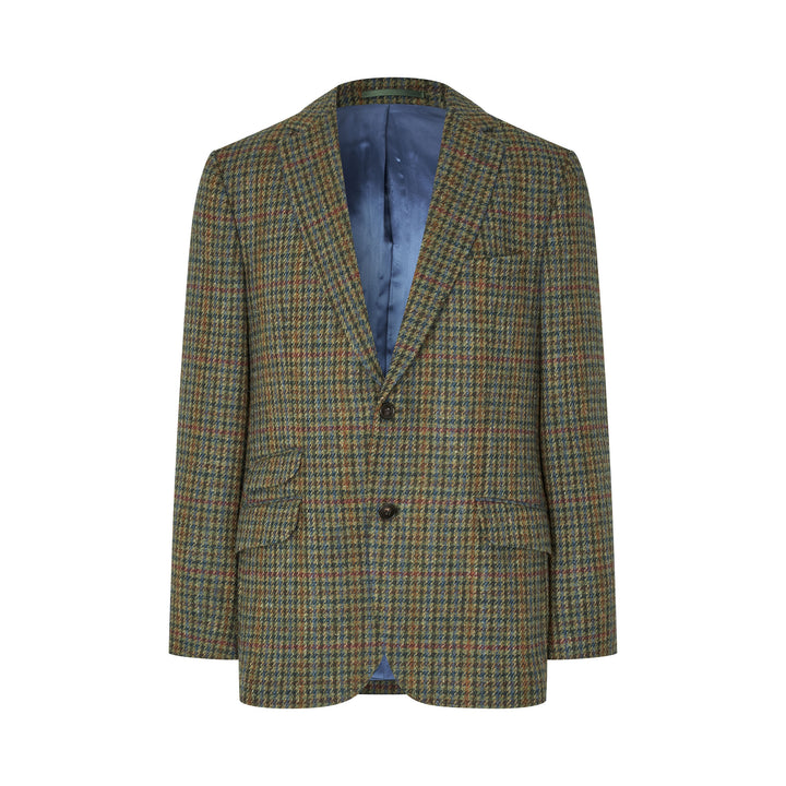London tweed blazer, Harris Tweed, green castle houndstooth 636