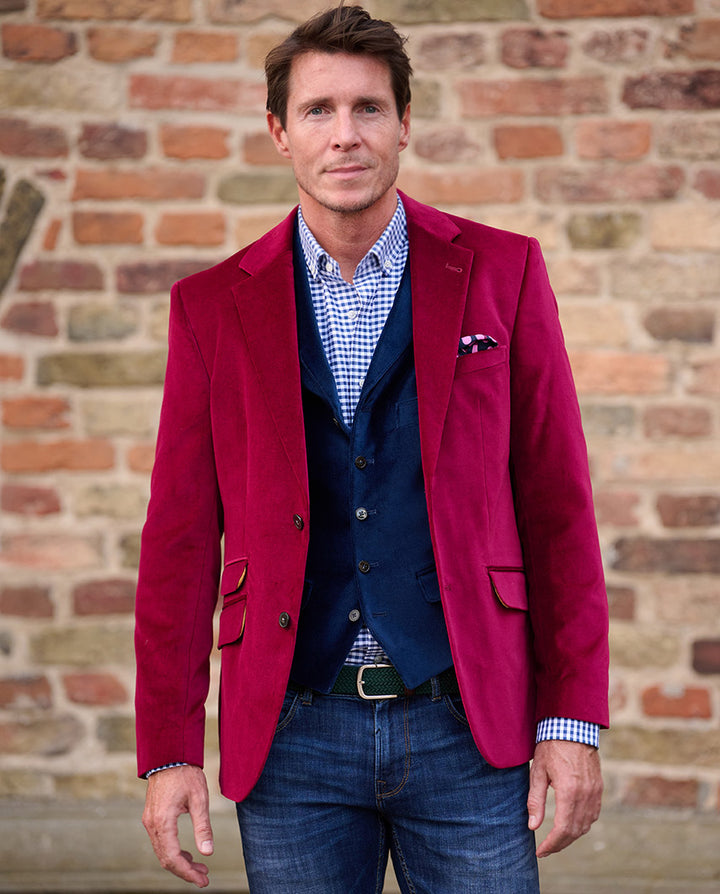 London blazer, velour, rød