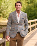 London tweed blazer, Harris Tweed, creme houndstooth mønster 528
