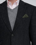 London tweed blazer, Harris Tweed, koksgrå sildebensmønster 600