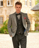 London tweed blazer, Harris Tweed, antracitgrå sildeben 601