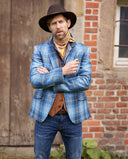 London tweed blazer, Harris Tweed, jeans blue, farve 612