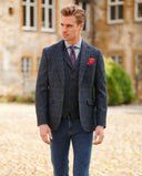 London tweed blazer, Harris Tweed, scottish blue 613