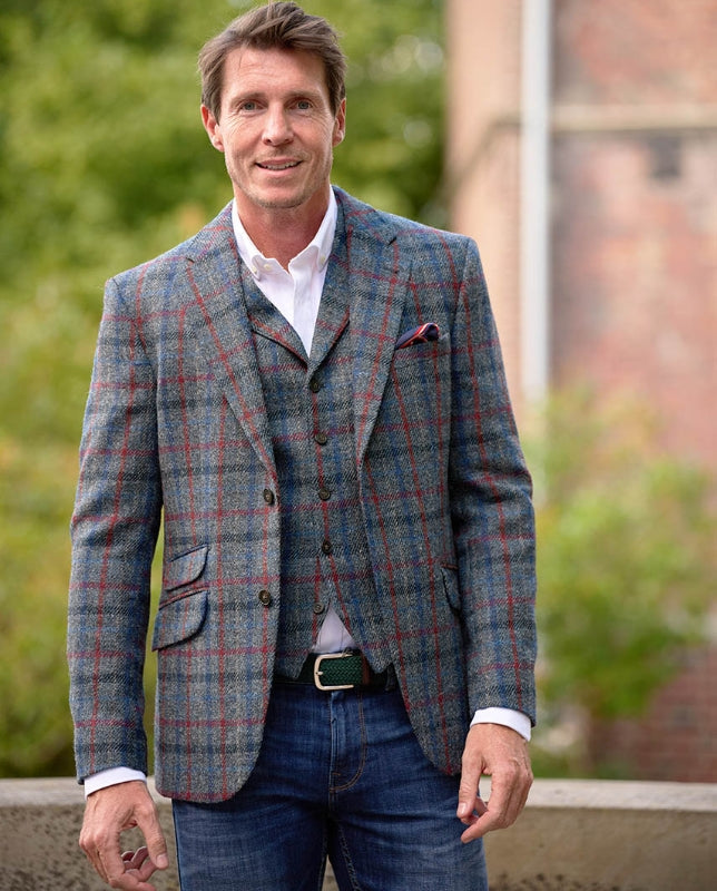 London tweed blazer, Harris Tweed, royal check 619