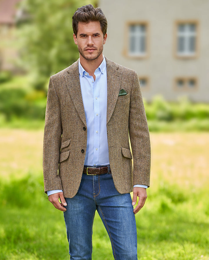 London tweed blazer, Harris Tweed, country herringbone, farve 624