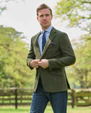 London tweed blazer, Harris Tweed, green island herrringbone, farve 632