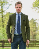 London tweed blazer, Harris Tweed, green island herrringbone, farve 632