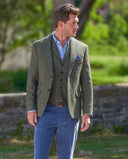 London tweed blazer, Harris Tweed, green castle houndstooth 636