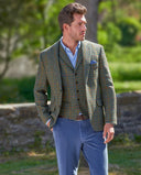 London tweed blazer, Harris Tweed, green castle houndstooth 636
